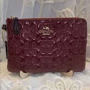 EUC - Coach Burgundy Wristlet